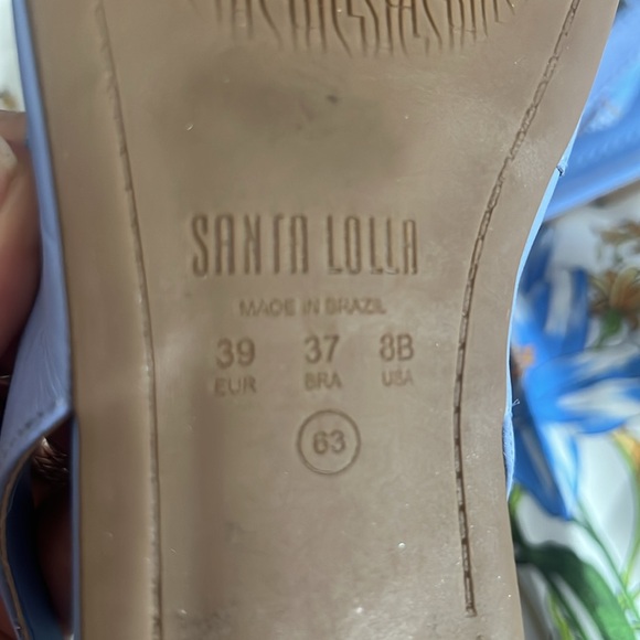 Light Blue AZUL SANTA LOLLA SQUARE TOE LEATHER BALLET FLATS - Picture 5 of 8